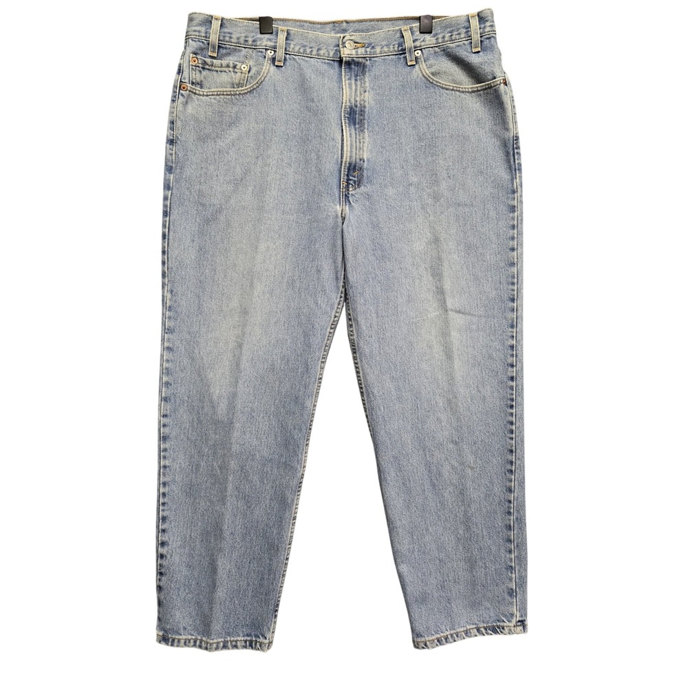 Levis 550 Relaxed Fit Tapered Leg Jeans Mens 42x30 Light Wash Blue Denim 90s Dad